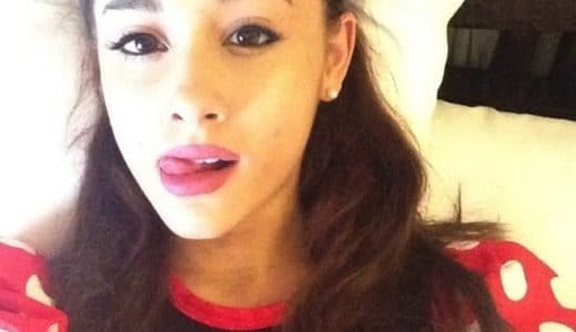 Ariana Grande tongue out selfie