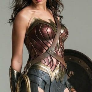 Gal Gadot as Wonder Woman with shield