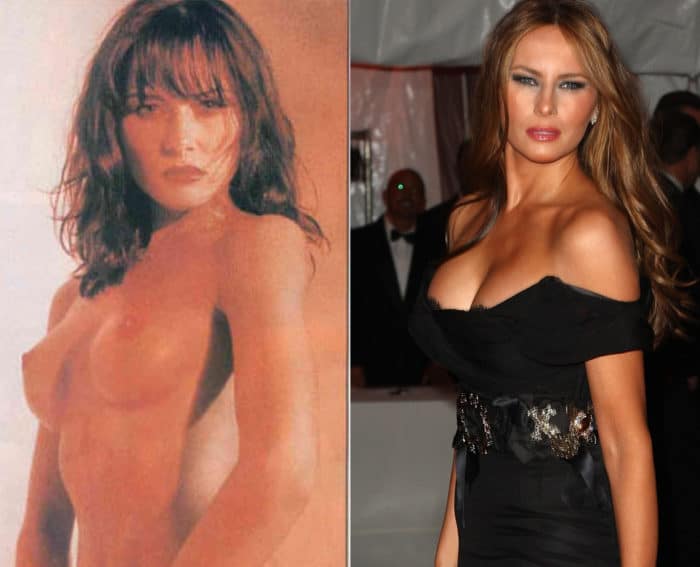 Melania Trump side by side boobs exposed