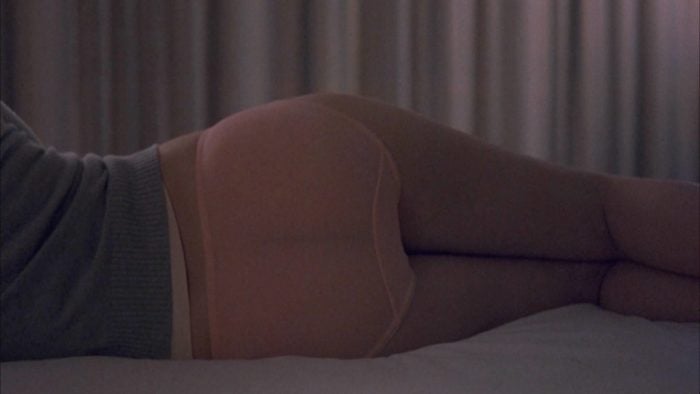 Scarlett Johansson in pink underwear showing her butt cheeks